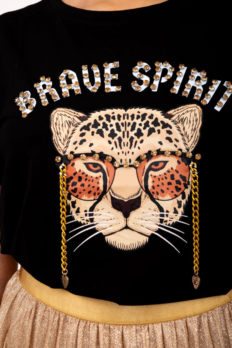 Playera Leopardo Brillos