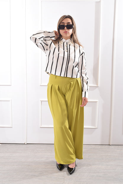 Blusa Rayas Perlas Cuello
