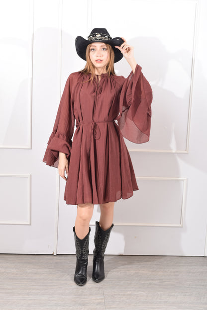 Vestido Manga Campana