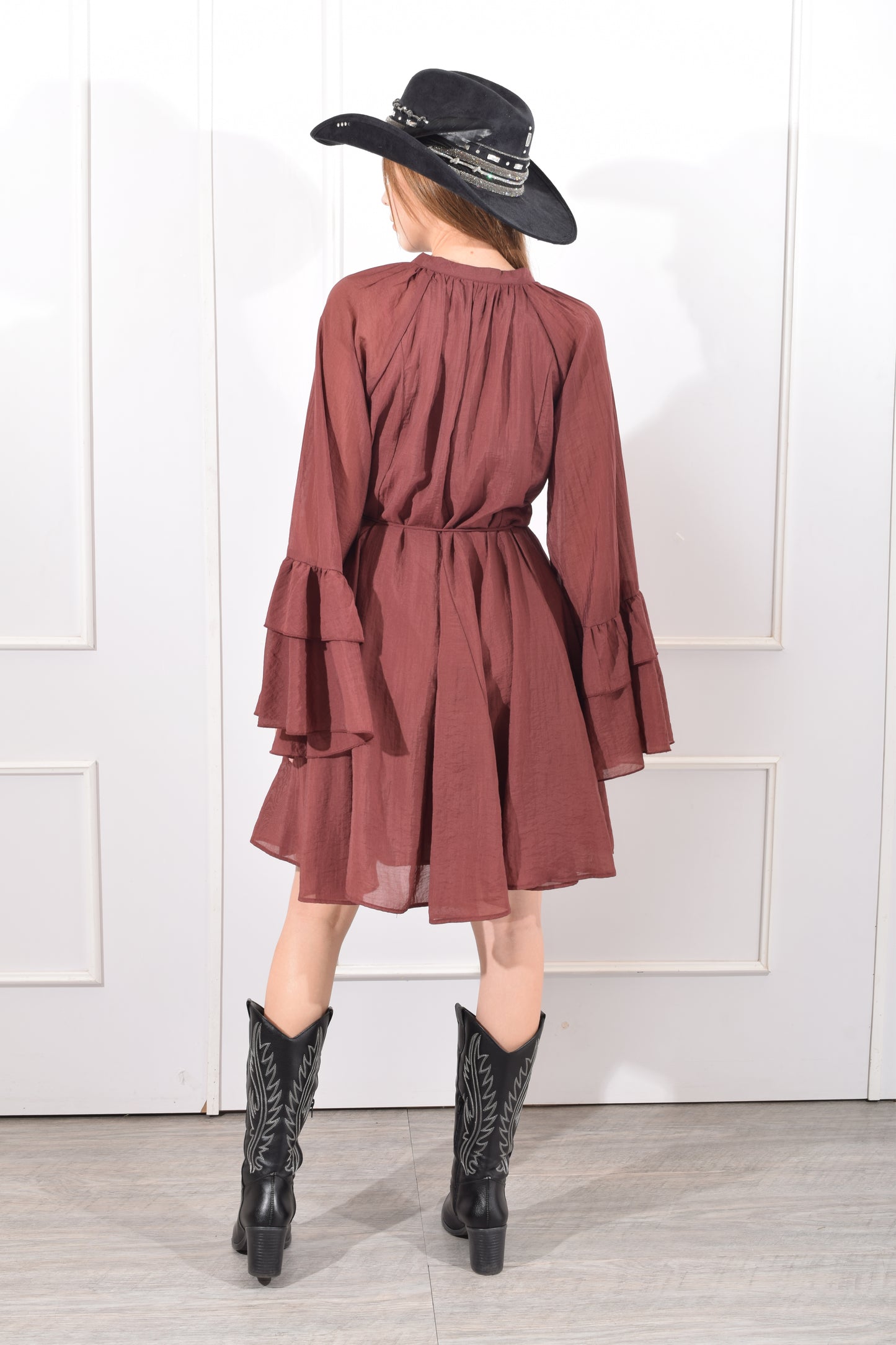Vestido Manga Campana