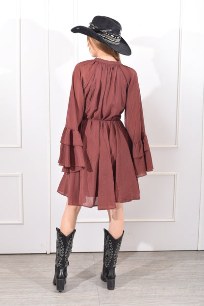 Vestido Manga Campana
