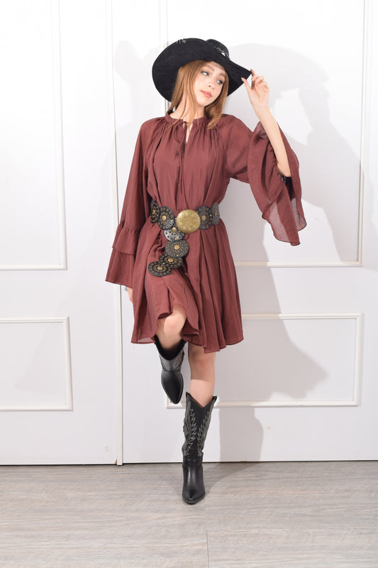 Vestido Manga Campana