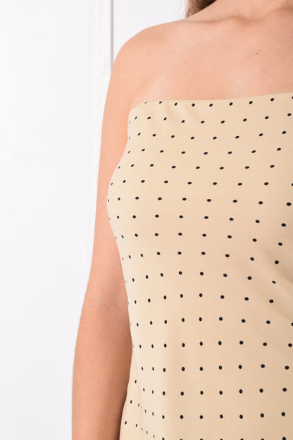 Vestido Strapless Lunares