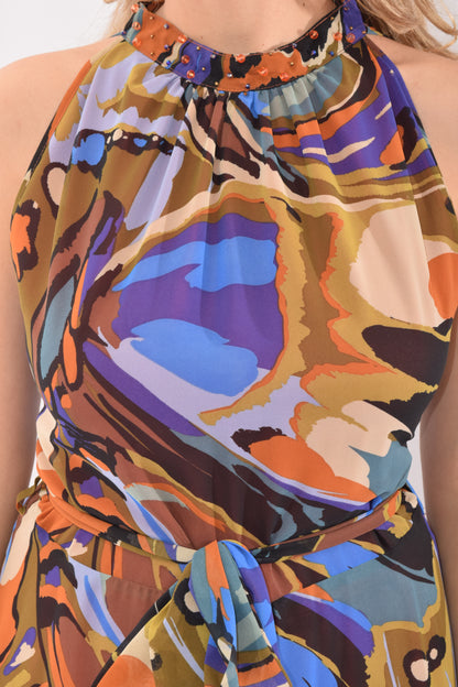 VESTIDO MULTICOLOR HALTER