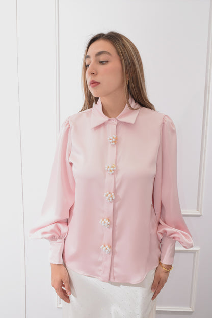 Blusa Botones Perlas