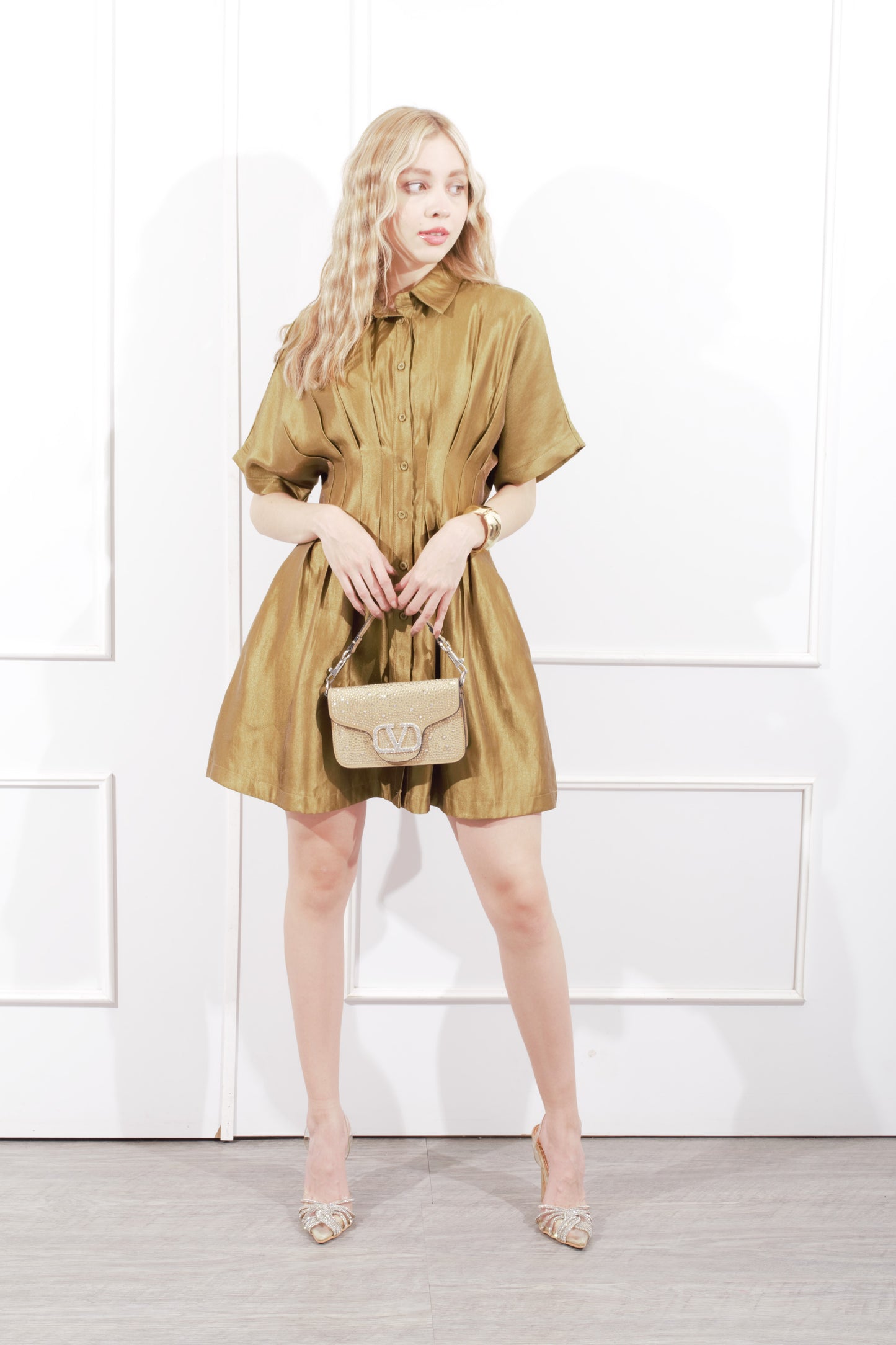 Vestido Pliegues Cintura