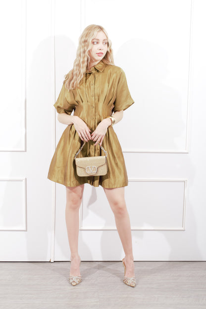 Vestido Pliegues Cintura