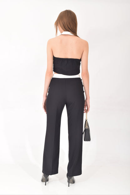 Conjunto Halter Botones Dorados