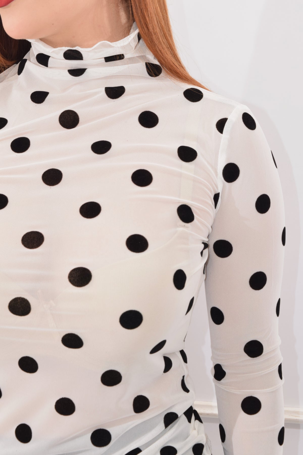 Blusa Mesh Polka Dots
