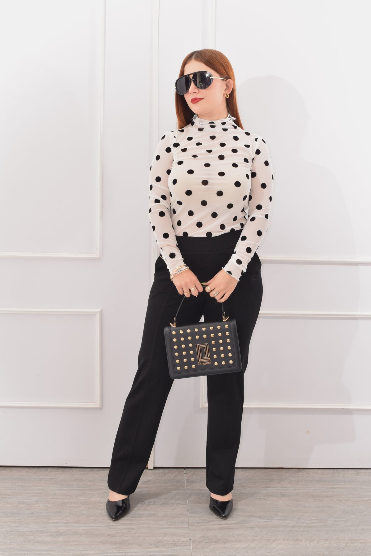 Blusa Mesh Polka Dots