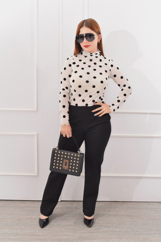 Blusa Mesh Polka Dots
