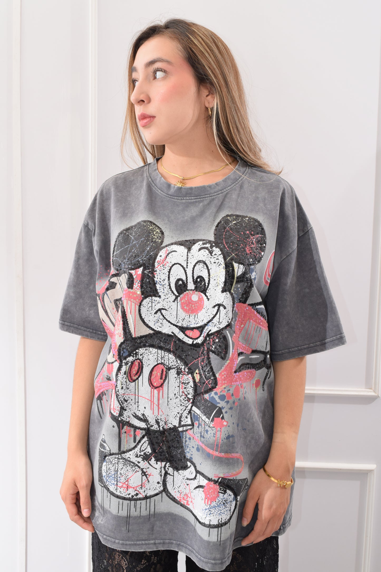 Playera Ratón Lentejuela