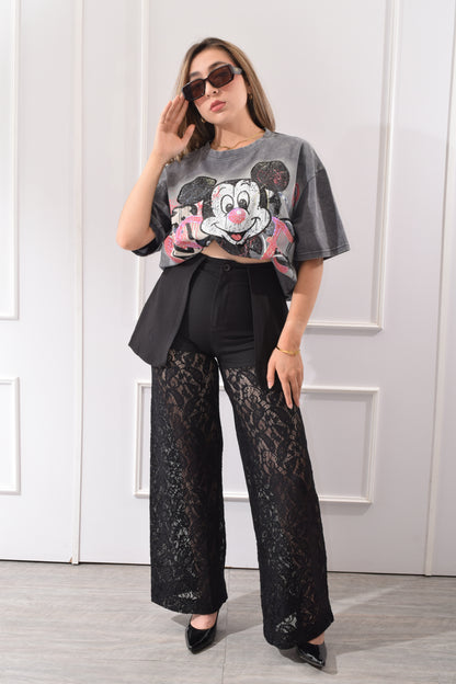 Playera Ratón Lentejuela