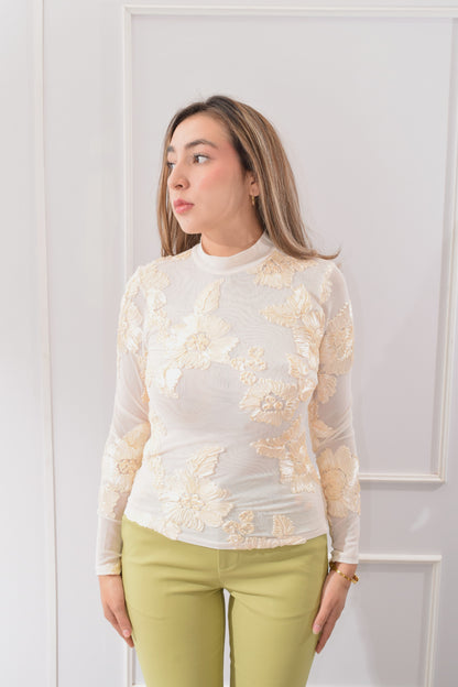 Blusa Flores Listón