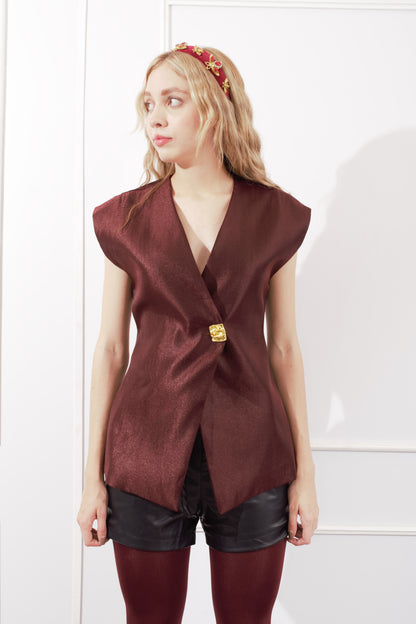 Chaleco Botón Dorado