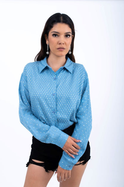 Blusa Mezclilla Brillos