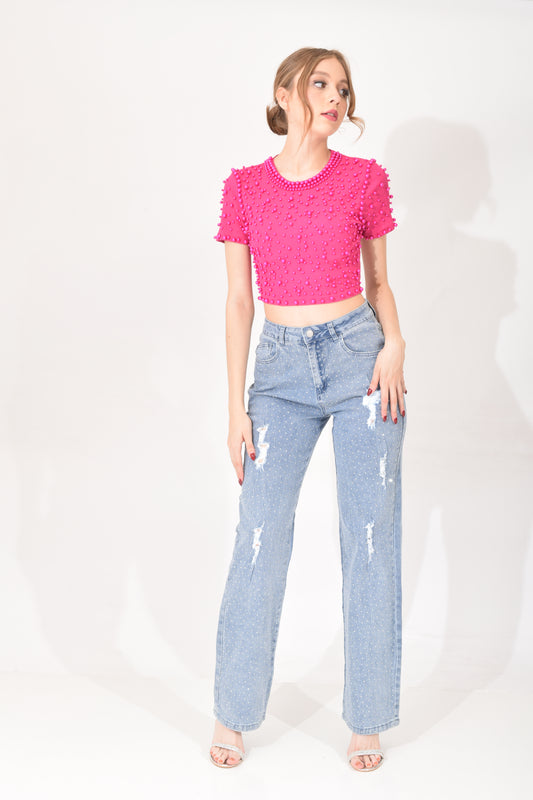Pantalón Amplio Brillos
