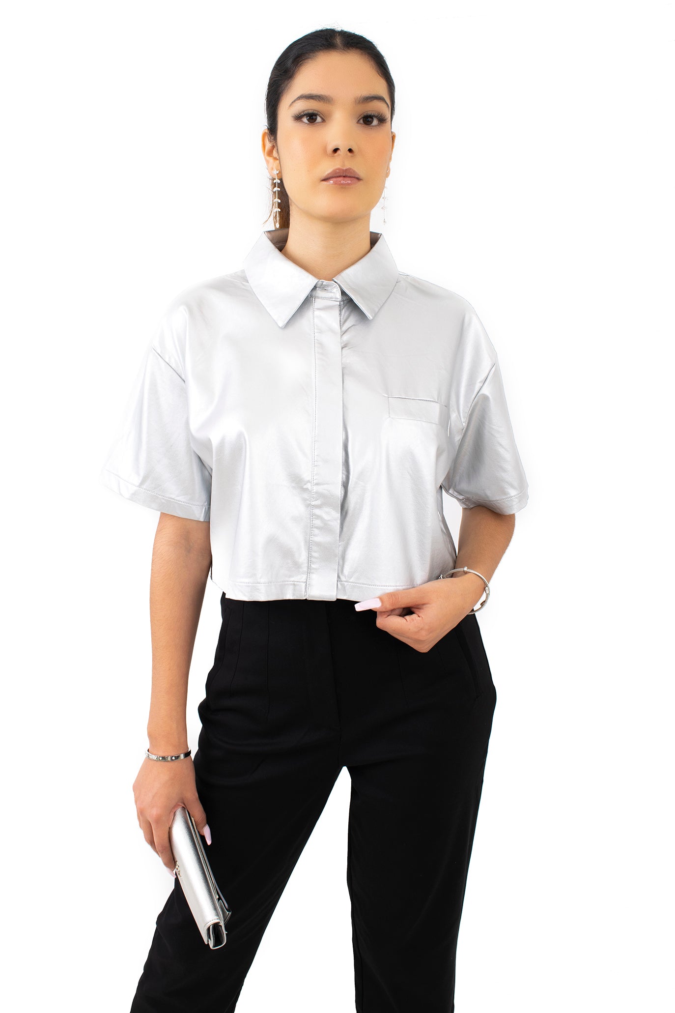 Blusa Polipiel Manga Corta