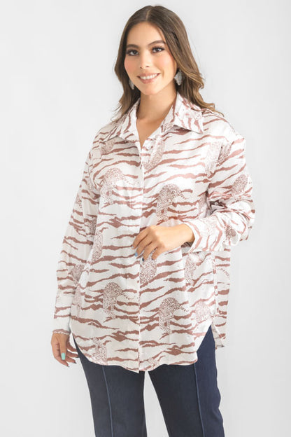 Blusa Satinada Leopardo