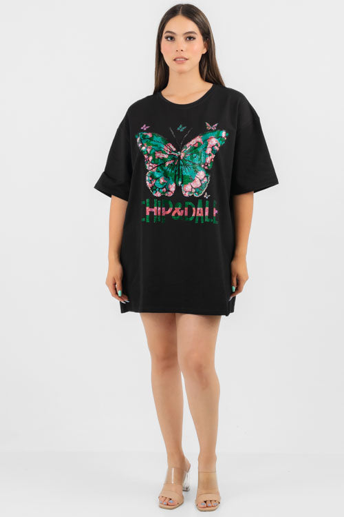 Playera Mariposa Brillos.