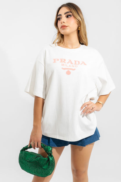 Playera Letras Brillos