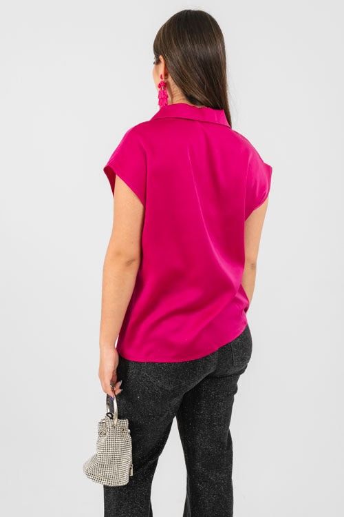 Blusa Satinada Magenta