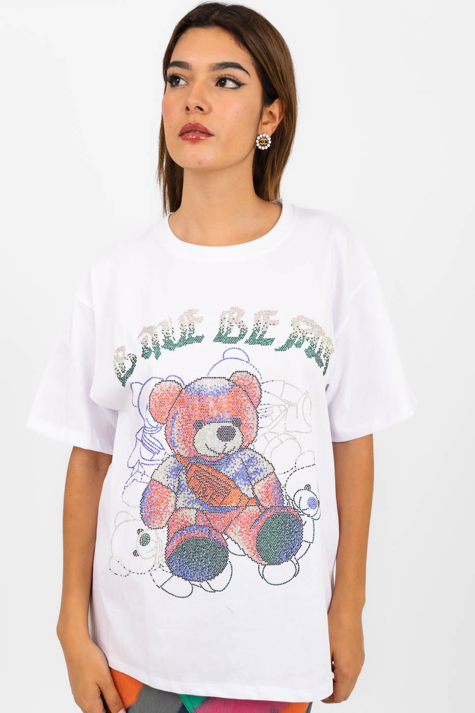 Playera oso brillos