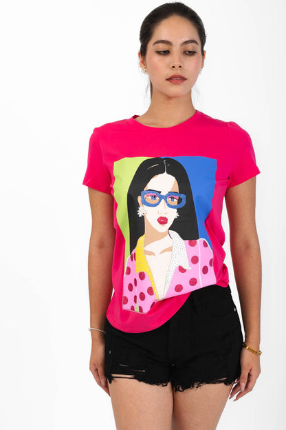 Playera mujer lentes