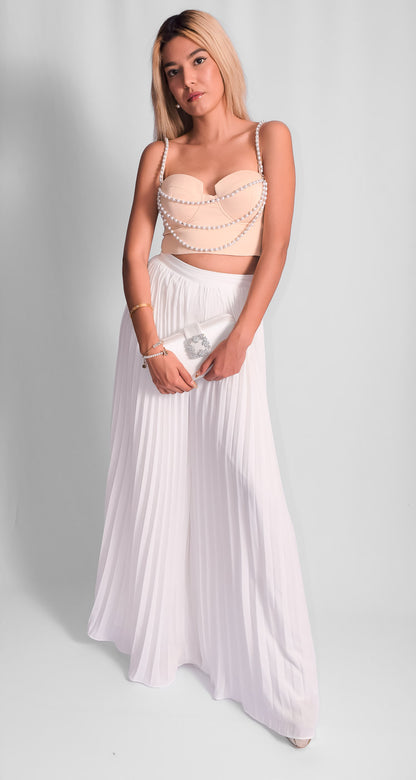 conjunto top perlas