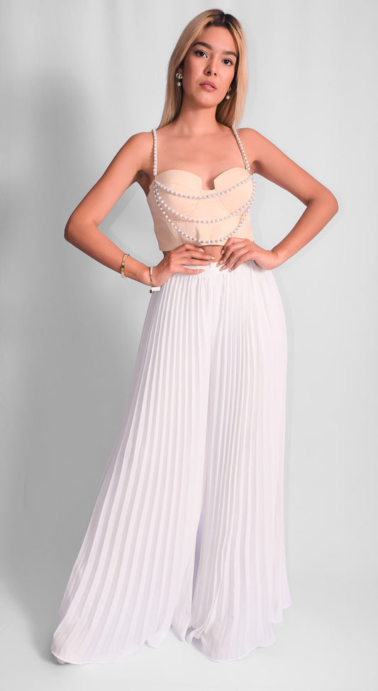 conjunto top perlas