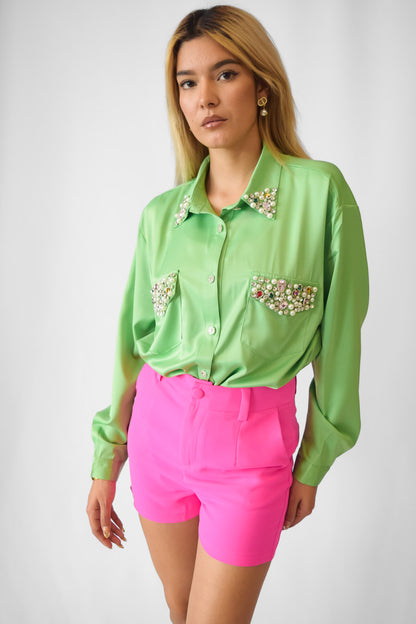 Blusa satinada cristal colores
